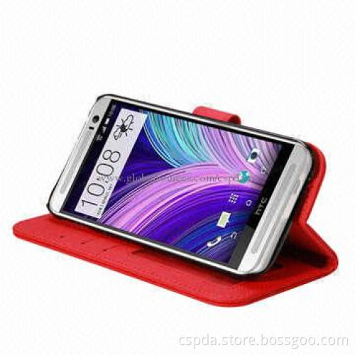 PU Wallet Stand Cases for HTC One 2, with Card Slots